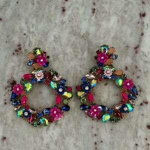 Colorful Floral Statement Earrings
